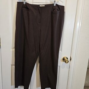 Women's Talbots Chocolate Brown Plus Size 20W Petite Pants